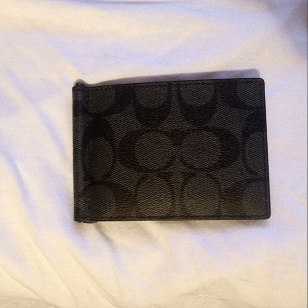 Coach Bill fold in Charcoal gray